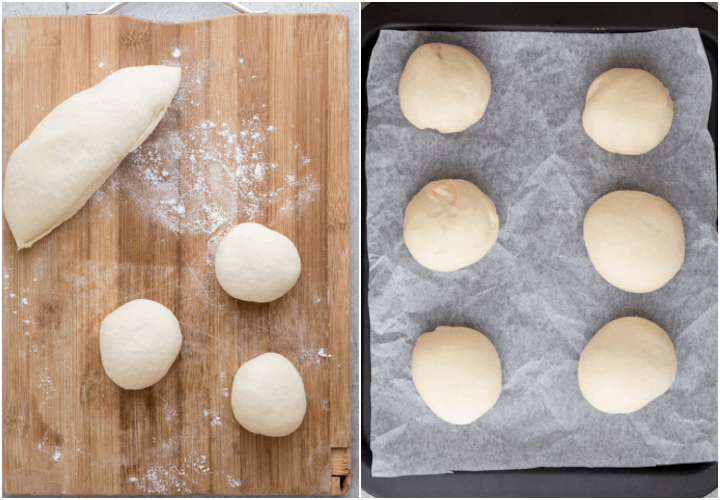 forming the dough into balls and placing on cookie sheet