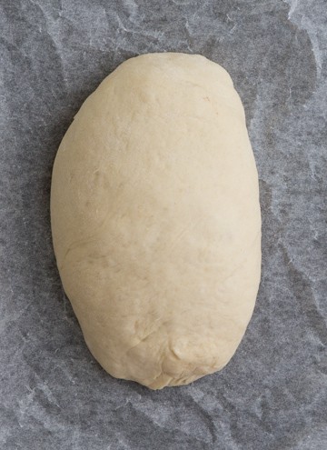 the dough formed into a loaf for the 2nd rise