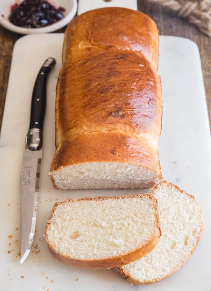 milk bread on a white board