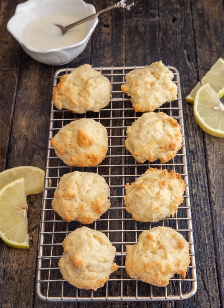 unglazed ricotta cookies on a wire rack