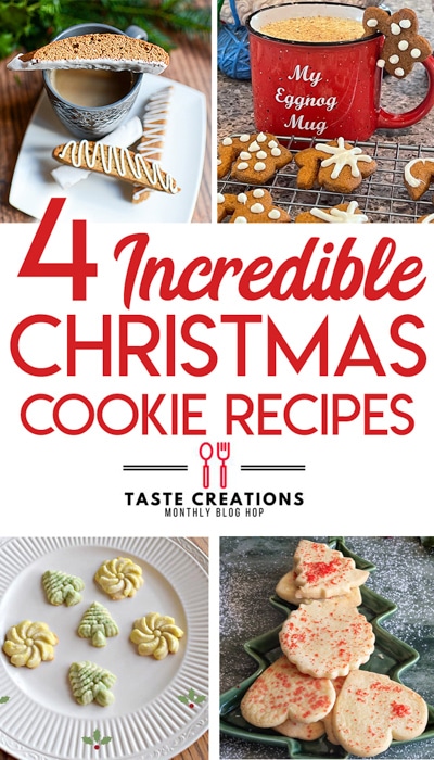 Christmas Cookie recipes on a plate.