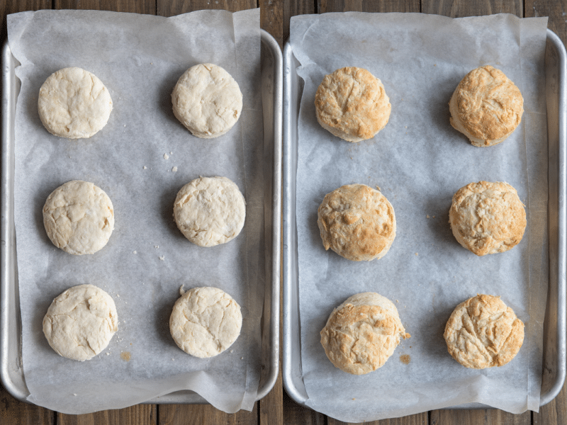 biscuits on a baking sheet and baked.