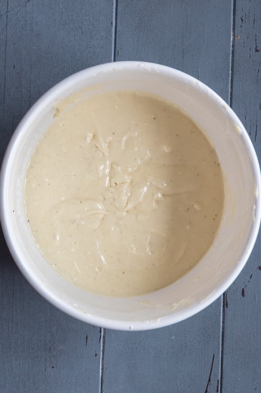 Cream Cheese mixture in a white bowl.