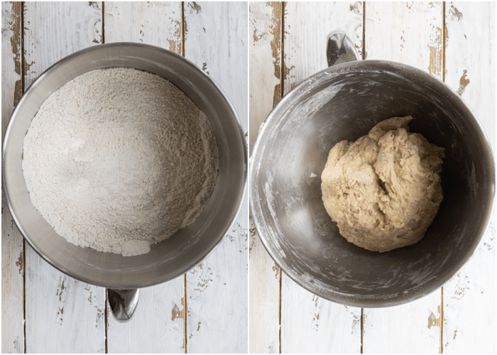 Cardamom bun dough in a bowl.